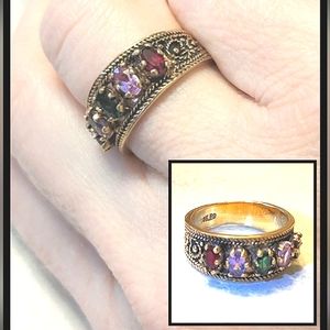 Vintage 10k Grandmother's Gemstone Ring